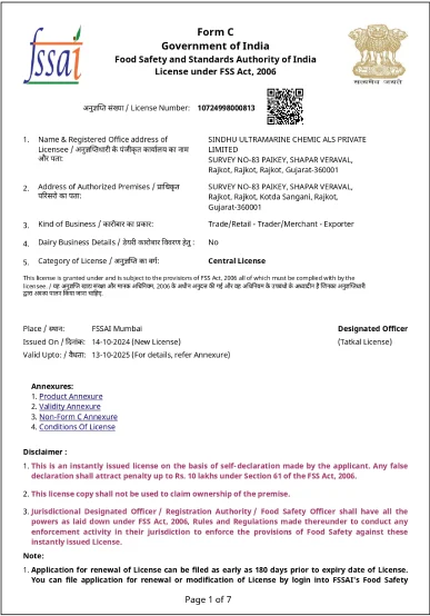 FSSAI License