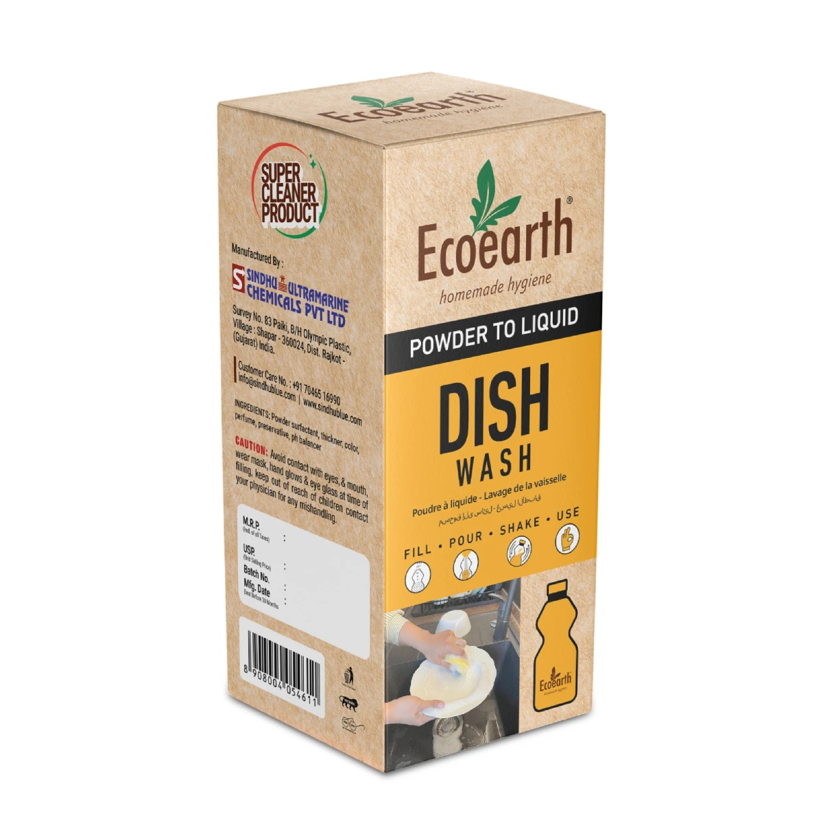 Dish-Wash Ecoearth<sup>®</sup> Powder to Liquid Dish Wash - Image 1